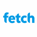 fetch logo in blue text