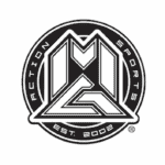 Madd Gear logo in white with a black outline