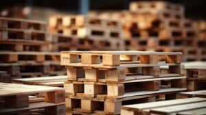 Stack of pallets in a warehouse