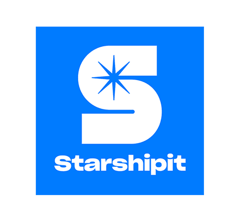 Starshipit logo with blue background and white text, representing shipping and logistics solutions.