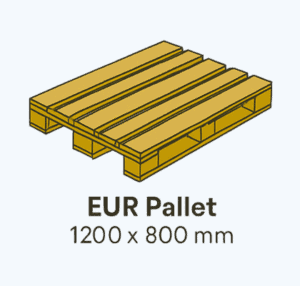Picture of euro pallet with dimensions