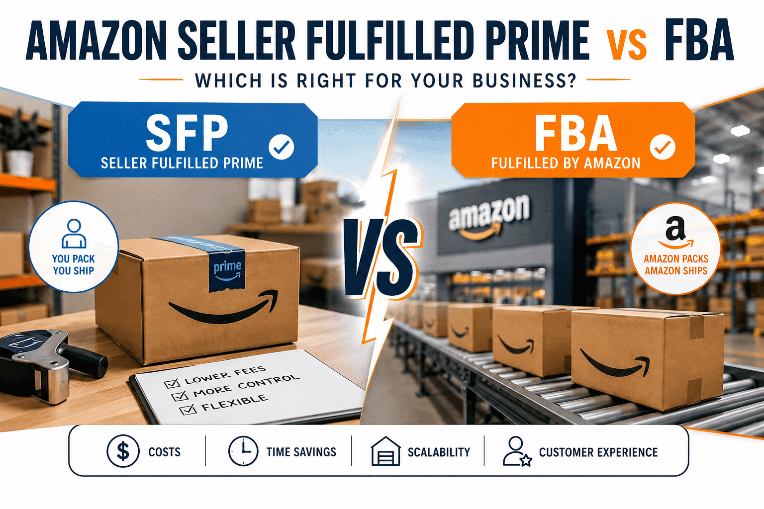 Image comparing Seller Fulfilled Prime and FBA