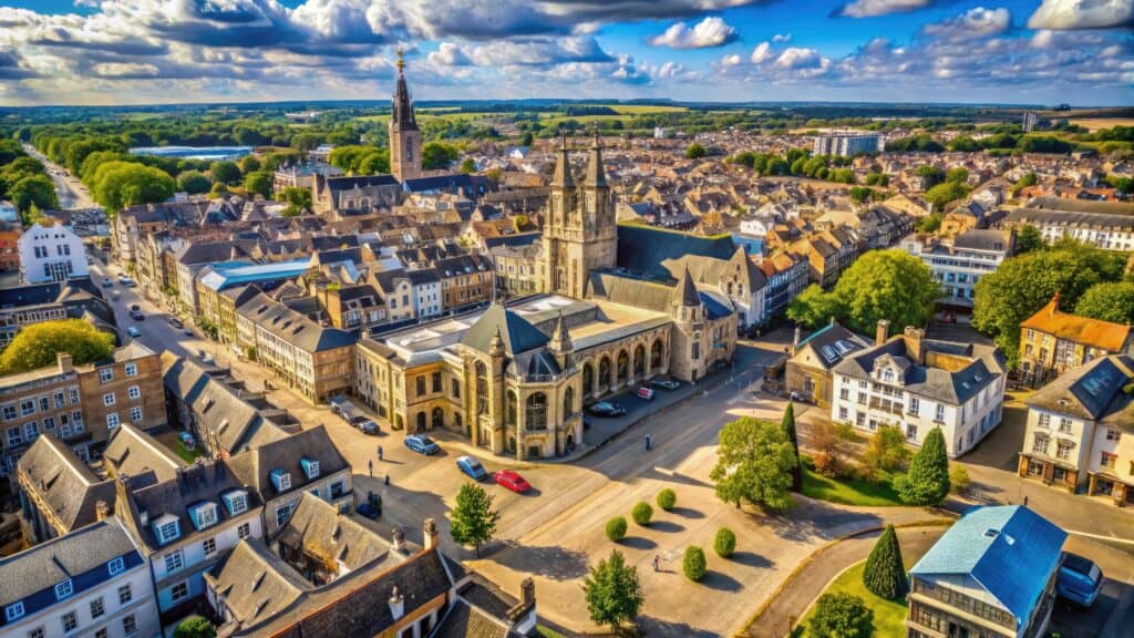 Peterborough Guildhall and city centre